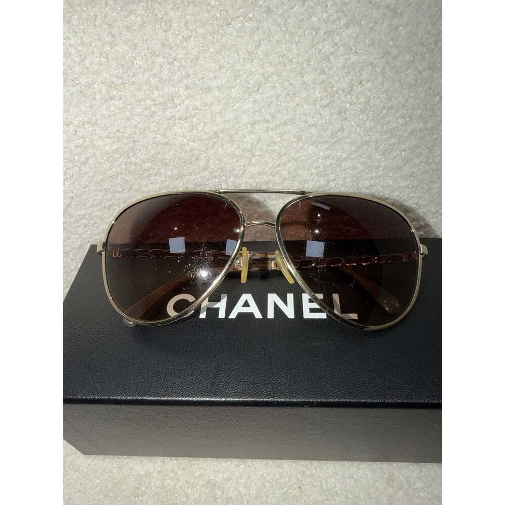 Chanel Aviator Sunglasses with Dustbag, Box & Case